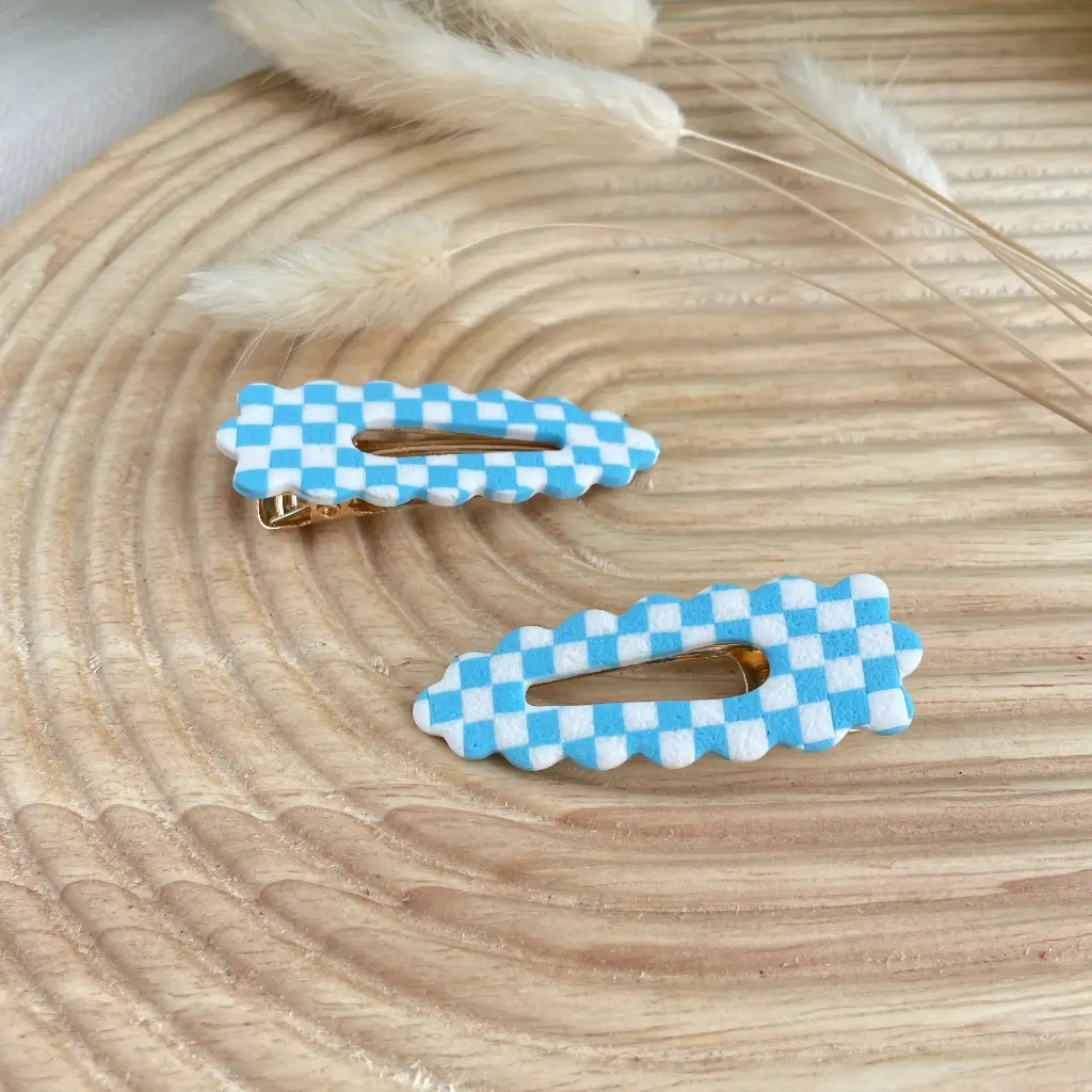 Barrette Carreau Bleu