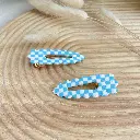 Barrette Carreau Bleu