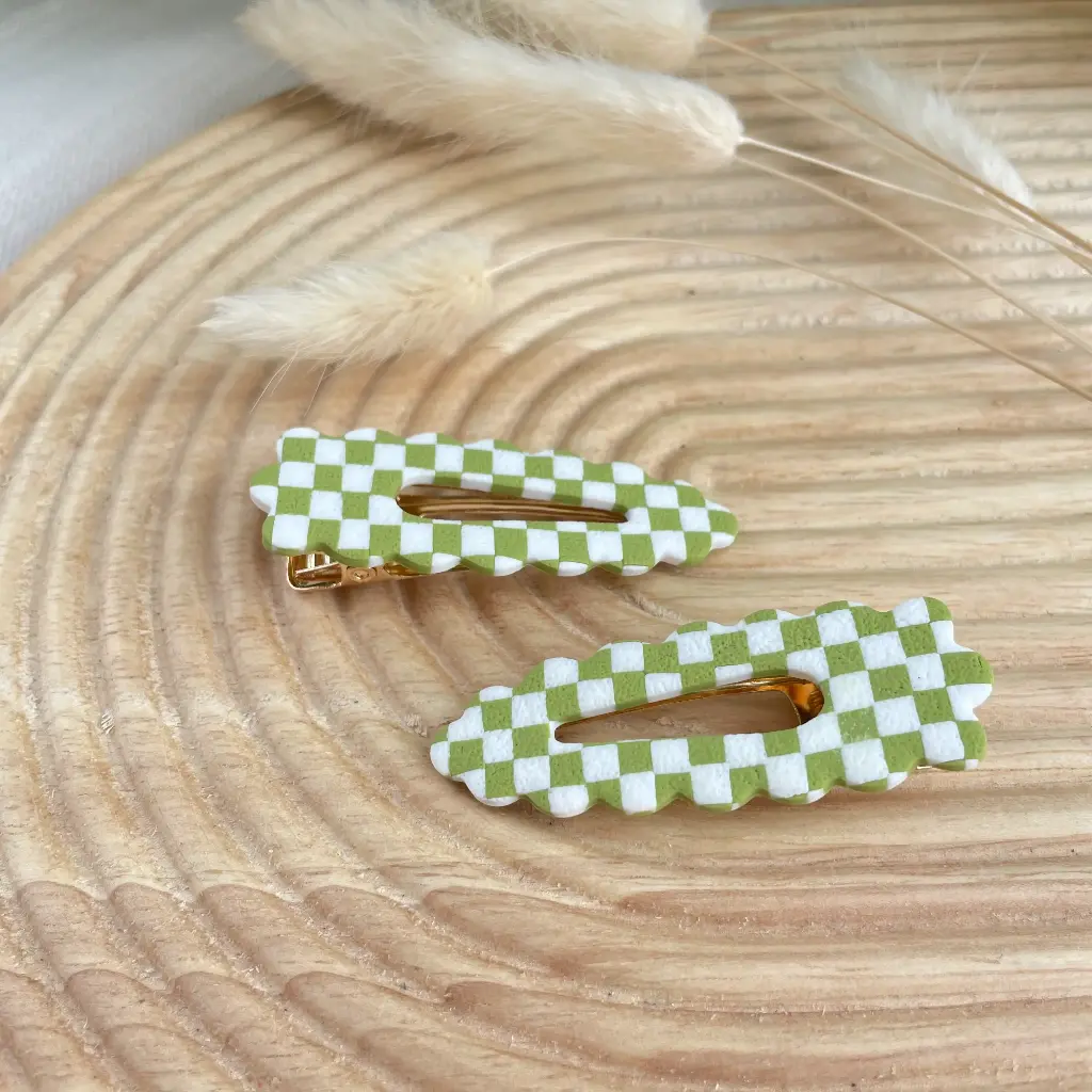 Barrette Carreau Vert 