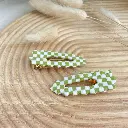 Barrette Carreau Vert 