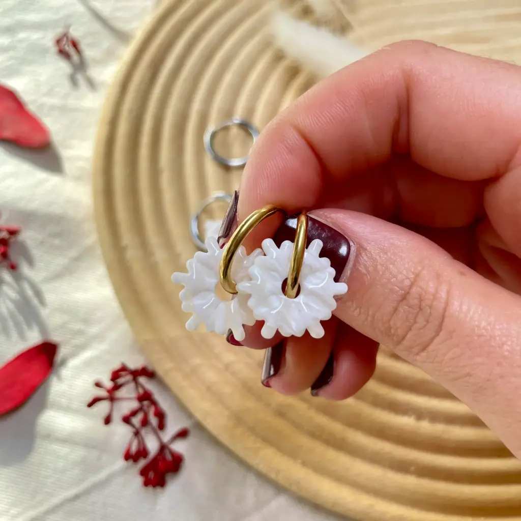 Collection Noël : Les Créoles Flocons Petits