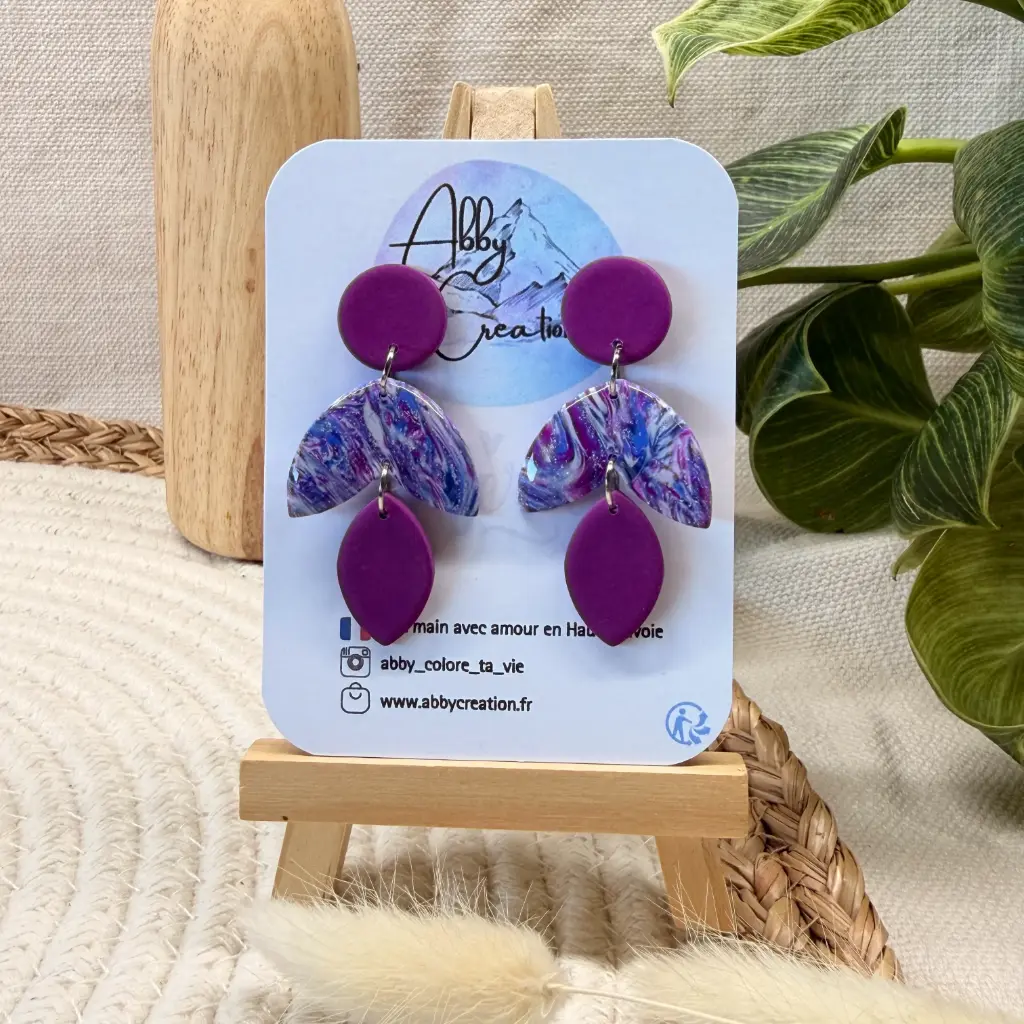 Marbré Violet : Les Grandes Triple Feuilles 