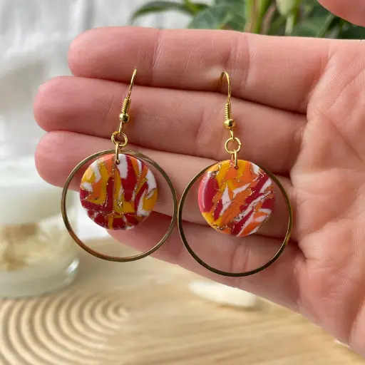 Marbré orange Ronde 