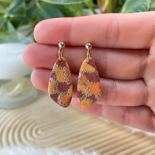 Boucles Orange Marron et Or n°5