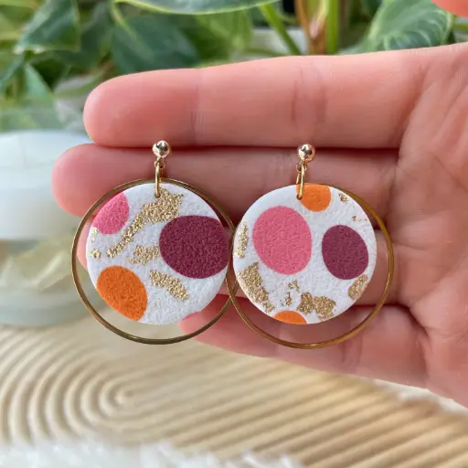 Boucles Points Orange et Prune n°1