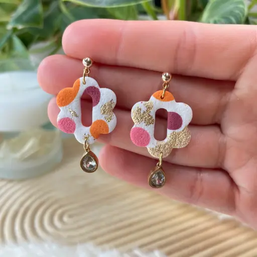Boucles Points Orange et Prune n°3