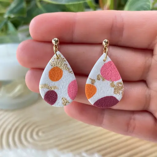 Boucles Points Orange et Prune n°4