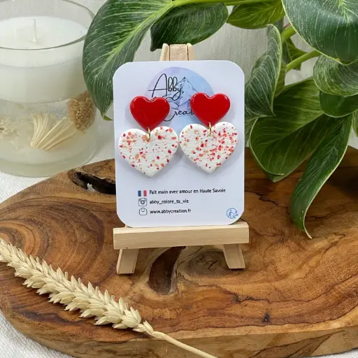 Terrazzo Rouge : Double Coeur 