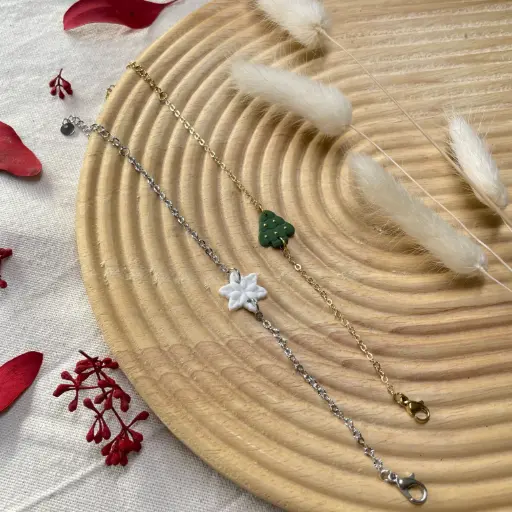 Collection Noël : Bracelet Sapin - Flocon