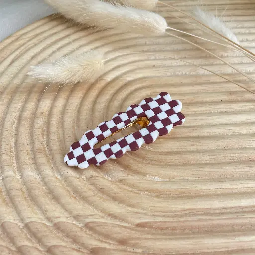 Barrette Carreau Bordeau